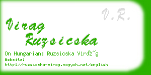 virag ruzsicska business card